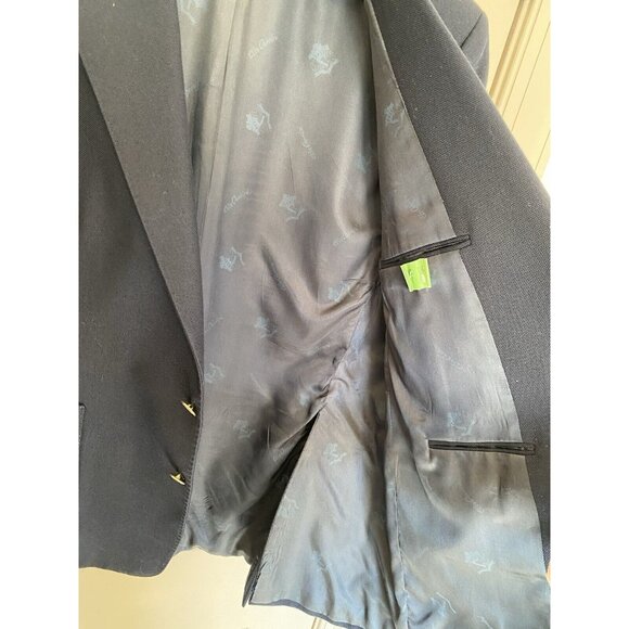 Oleg Cassini Black Blazer Men's Single Breasted 2 Button Vintage USA Union Made - Picture 9 of 11